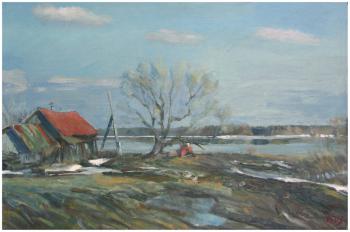 Дом на берегу | картон, масло 55Х80